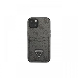Husa iPhone 13 Guess 4G Saffiano Double Card Maro Husa iPhone 13 Guess 4G Saffiano Double Card Maro