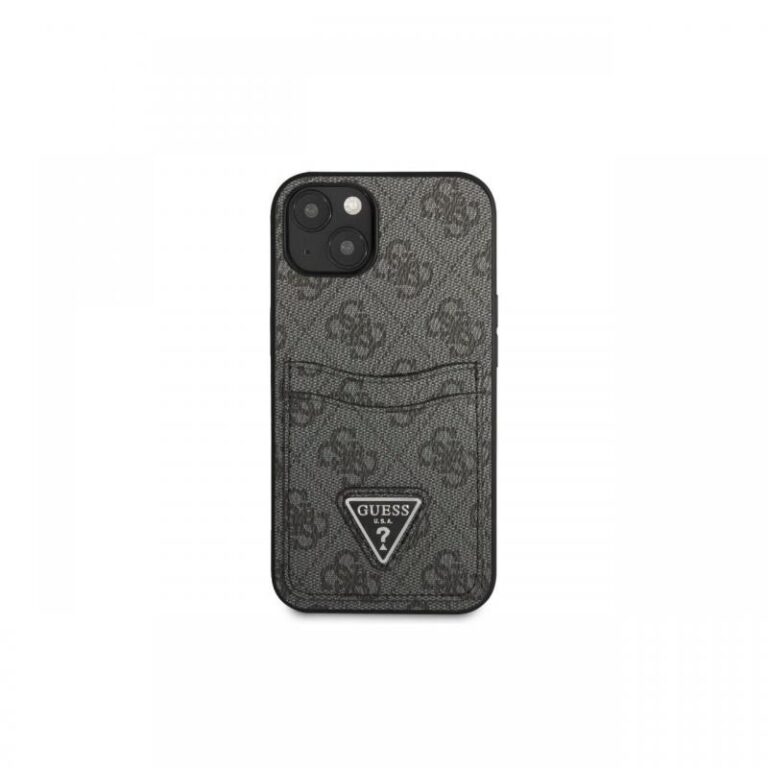 Husa iPhone 13 Guess 4G Saffiano Double Card Maro