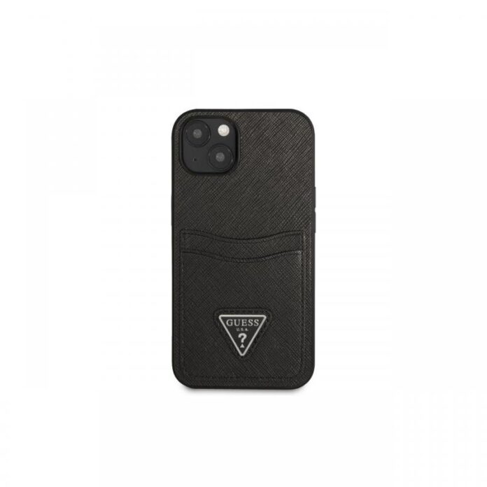 Husa iPhone 13 Guess Saffiano Double Card Roz Husa iPhone 13 Guess Saffiano Double Card Roz
