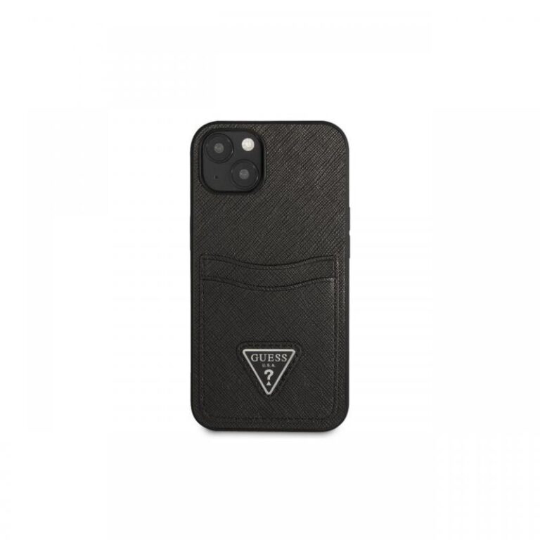 Husa iPhone 13 Guess Saffiano Double Card Roz