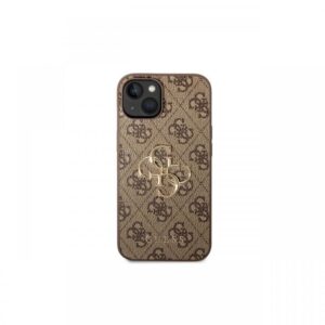 Husa iPhone 14 Plus Guess Leather 4G Metal Logo Brown Husa iPhone 14 Plus Guess Leather 4G Metal Logo Brown