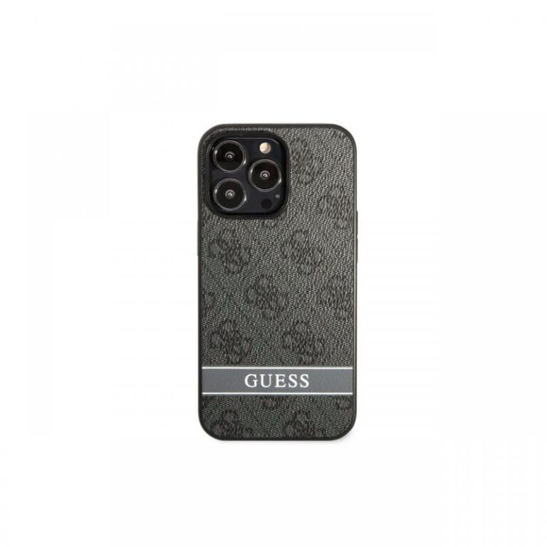 Husa iPhone 13 Pro Guess 4G Stripe Logo Gri