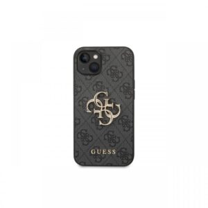 Husa iPhone 14 Plus Guess Leather 4G Metal Logo Grey Husa iPhone 14 Plus Guess Leather 4G Metal Logo Grey