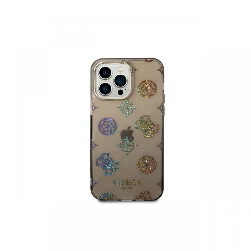 Husa iPhone 14 Pro Guess Peony Glitter Negru Husa iPhone 14 Pro Guess Peony Glitter Negru