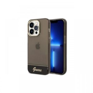 Husa iPhone 14 Pro Guess Camera Outline Translucent Negru Husa iPhone 14 Pro Guess Camera Outline Translucent Negru