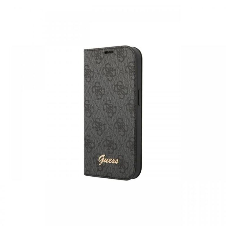Husa Book iPhone 14 Pro Guess 4G Metal Camera Outline, Negru