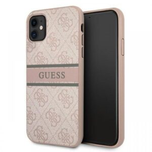Guess Husa PU 4G Printed Stripe iPhone 11 Roz Guess Husa PU 4G Printed Stripe iPhone 11 Roz