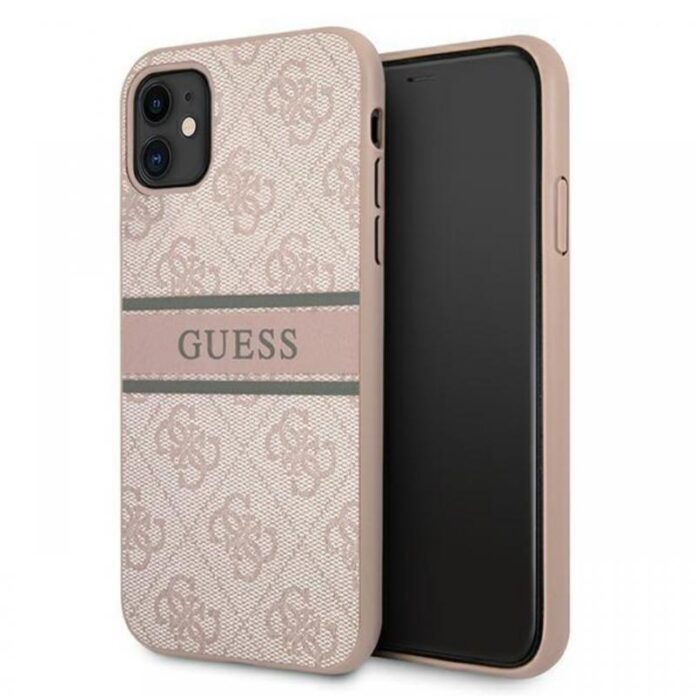 Guess Husa PU 4G Printed Stripe iPhone 11 Roz Guess Husa PU 4G Printed Stripe iPhone 11 Roz