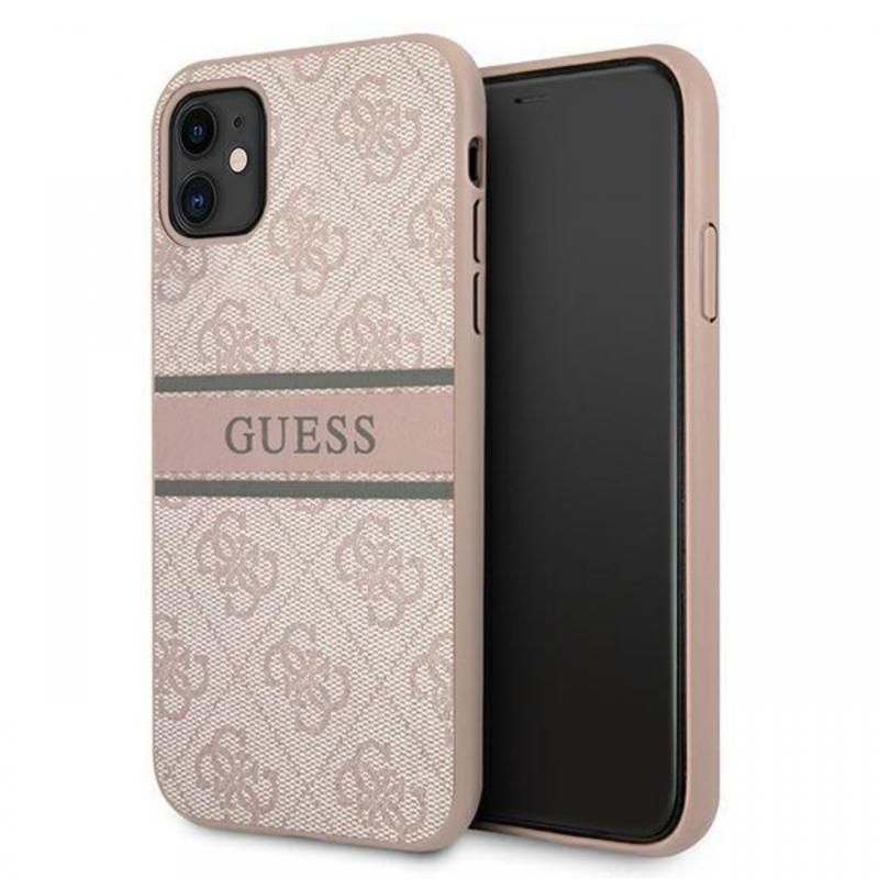 Guess Husa PU 4G Printed Stripe iPhone 11 Roz Guess Husa PU 4G Printed Stripe iPhone 11 Roz
