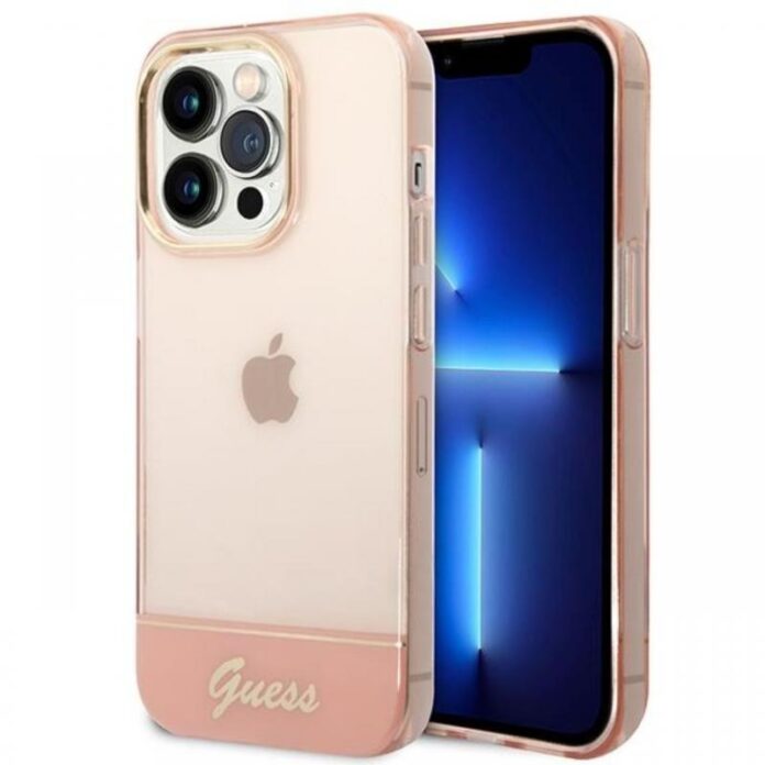 Guess Husa TPU Camera Outline Translucent iPhone 14 Pro Roz Guess Husa TPU Camera Outline Translucent iPhone 14 Pro Roz