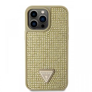 Guess Husa Rhinestones Triangle Metal Logo iPhone 14 Pro Max Negru Guess Husa Rhinestones Triangle Metal Logo iPhone 14 Pro Max Negru
