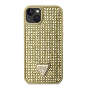 Guess Husa Rhinestones Triangle Metal Logo iPhone 14 Negru Guess Husa Rhinestones Triangle Metal Logo iPhone 14 Negru