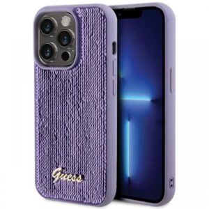 Guess Husa Sequin Script Logo iPhone 15 Pro Max Magenta Guess Husa Sequin Script Logo iPhone 15 Pro Max Magenta
