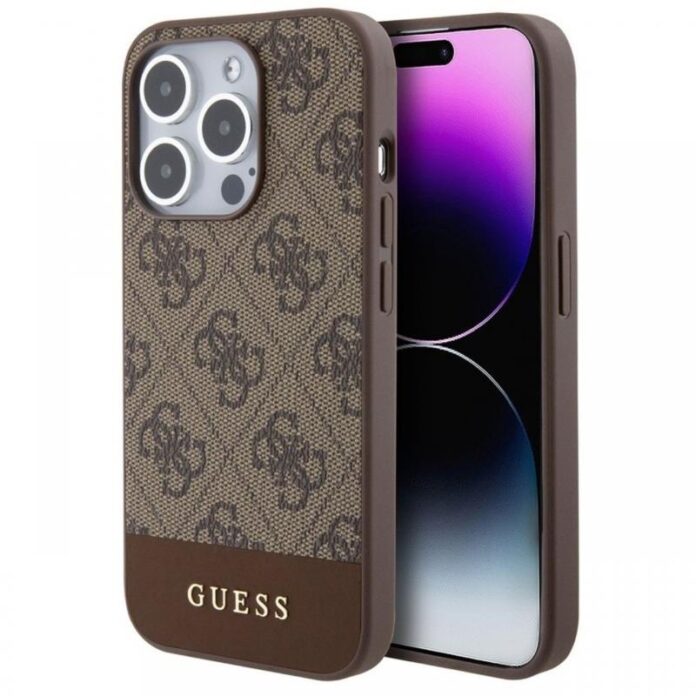Guess Husa 4G Stripe Logo MagSafe iPhone 15 Pro Negru Guess Husa 4G Stripe Logo MagSafe iPhone 15 Pro Negru