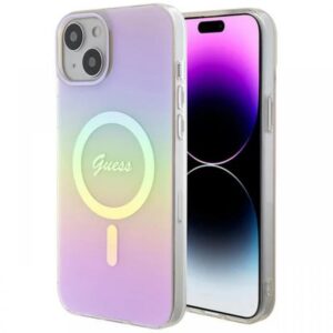 Guess Husa Iridescent Script MagSafe iPhone 15 Roz Guess Husa Iridescent Script MagSafe iPhone 15 Roz