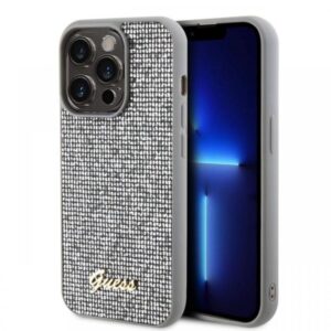 Guess Husa Square Mirror Script Logo iPhone 15 Pro Max Auriu Guess Husa Square Mirror Script Logo iPhone 15 Pro Max Auriu
