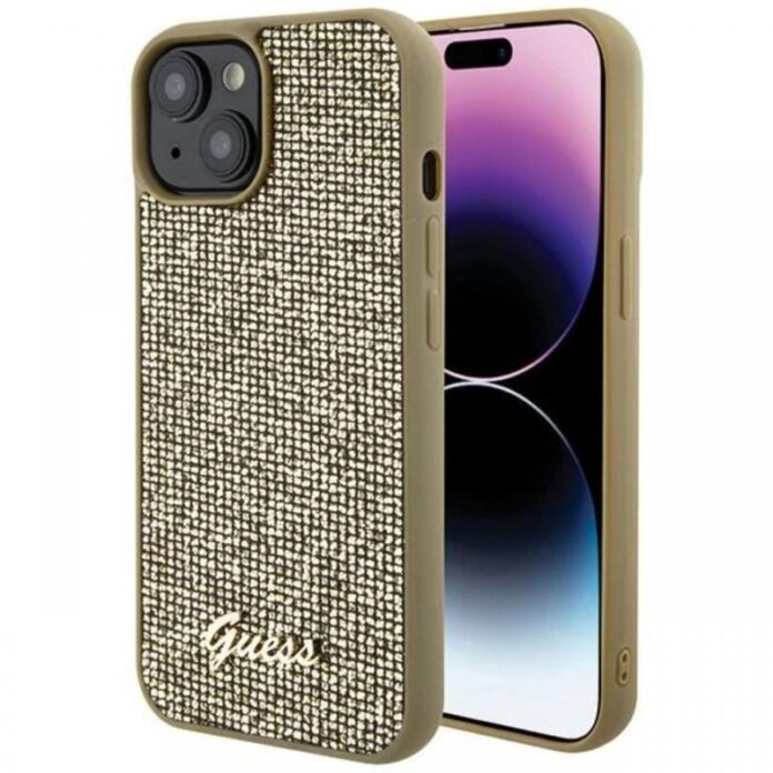 Guess Husa Square Mirror Script Logo iPhone 15 Negru