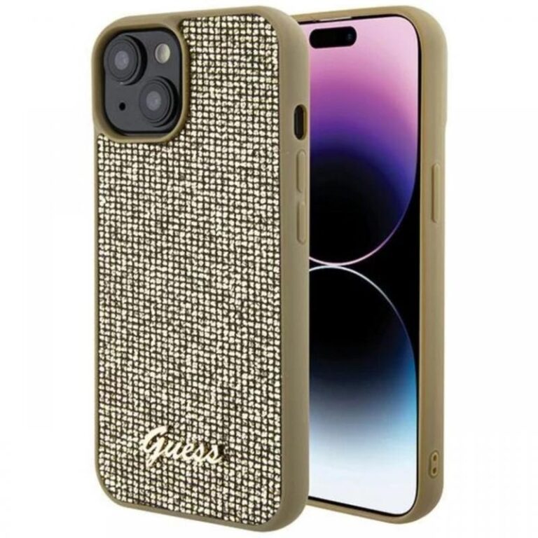 Guess Husa Square Mirror Script Logo iPhone 15 Negru