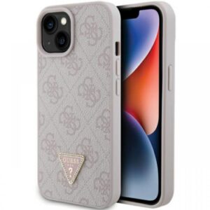 Guess Husa PU 4G Strass Triangle Metal Logo iPhone 15 Negru Guess Husa PU 4G Strass Triangle Metal Logo iPhone 15 Negru