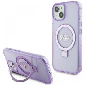Guess Husa Ring Stand Glitter MagSafe iPhone 15 Negru Guess Husa Ring Stand Glitter MagSafe iPhone 15 Negru