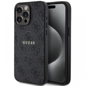 Guess Husa PU Leather 4G Colored Ring MagSafe iPhone 15 Pro Max Negru Guess Husa PU Leather 4G Colored Ring MagSafe iPhone 15 Pro Max Negru