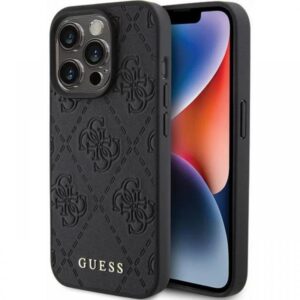 Guess Husa Leather 4G Stamped iPhone 15 Pro Negru Guess Husa Leather 4G Stamped iPhone 15 Pro Negru