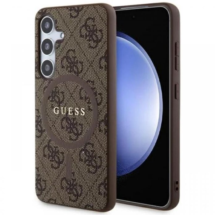 Guess Husa 4G Leather Metal Logo MagSafe Samsung Galaxy S24 Roz Guess Husa 4G Leather Metal Logo MagSafe Samsung Galaxy S24 Roz