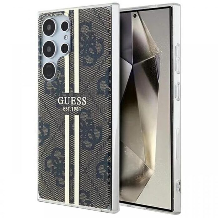 Guess Husa 4G Gold Stripe Samsung Galaxy S24 Ultra Maro Guess Husa 4G Gold Stripe Samsung Galaxy S24 Ultra Maro