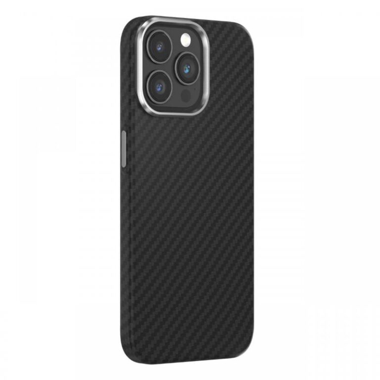 Devia Husa Ultra-Thin Carbon Fiber Magnetic iPhone 15 Pro Max Negru