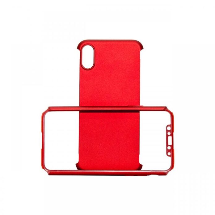 Carcasa iPhone X / XS Just Must Defense 360 Red (3 piese: protectie spate, protectie fata, folie Fle Carcasa iPhone X / XS Just Must Defense 360 Red (3 piese: protectie spate, protectie fata, folie Fle