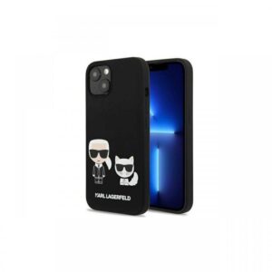 Husa iPhone 13 Mini Karl Lagerfeld Silicon Karl & Choupette Negru Husa iPhone 13 Mini Karl Lagerfeld Silicon Karl & Choupette Negru