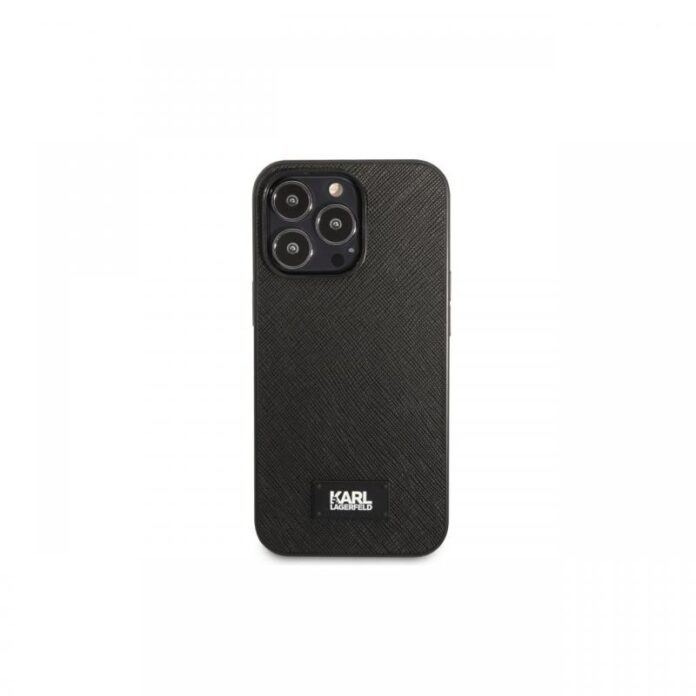 Husa iPhone 13 Pro Karl Lagerfeld Saffiano Plaque Negru