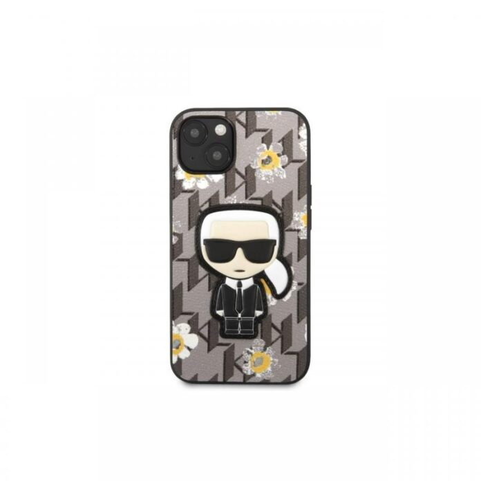 Husa iPhone 13 Karl Lagerfeld Ikonik Flower Gri