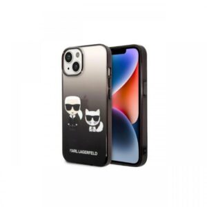 Husa iPhone 14 Plus Karl Lagerfeld Gradient Karl&Choupette Negru Husa iPhone 14 Plus Karl Lagerfeld Gradient Karl&Choupette Negru