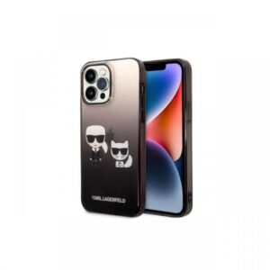 Husa iPhone 14 Pro Karl Lagerfeld Gradient Karl&Choupette Negru Husa iPhone 14 Pro Karl Lagerfeld Gradient Karl&Choupette Negru
