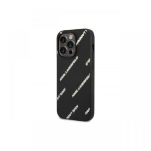 Husa iPhone 14 Pro Max Karl Lagerfeld Grained Leather Logomania Negru Husa iPhone 14 Pro Max Karl Lagerfeld Grained Leather Logomania Negru