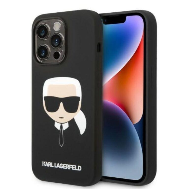Karl Lagerfeld Husa MagSafe Liquid Silicone Karl Head iPhone 14 Pro Roz