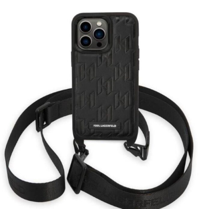 Karl Lagerfeld Husa Monogram Crossbody iPhone 14 Pro Max Negru