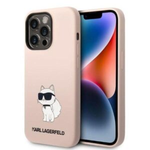 Karl Lagerfeld Husa Liquid Silicone Choupette iPhone 14 Pro Roz Karl Lagerfeld Husa Liquid Silicone Choupette iPhone 14 Pro Roz