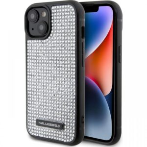 Karl Lagerfeld Husa Rhinestone Plate Metal Logo iPhone 15 Negru Karl Lagerfeld Husa Rhinestone Plate Metal Logo iPhone 15 Negru