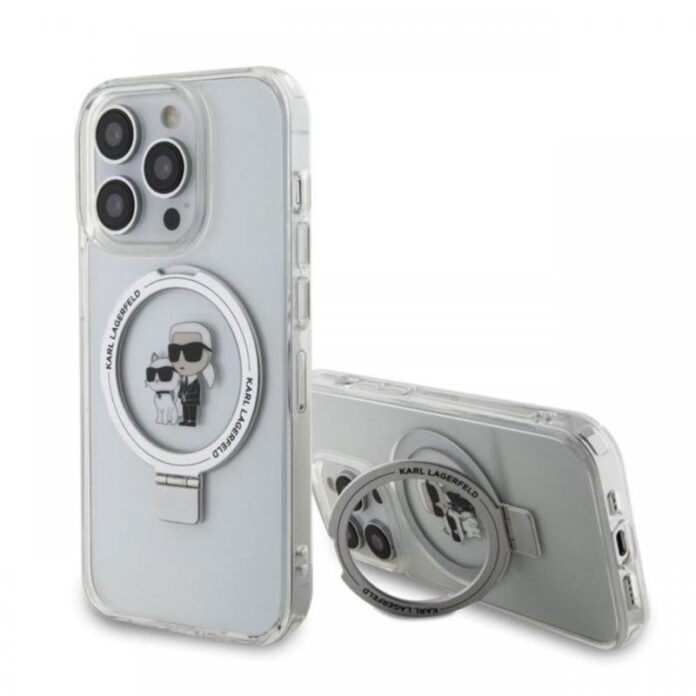 Karl Lagerfeld Husa Ringstand Karl & Choupette MagSafe iPhone 15 Pro Negru Karl Lagerfeld Husa Ringstand Karl & Choupette MagSafe iPhone 15 Pro Negru