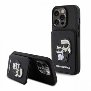 Karl Lagerfeld Husa Saffiano Card Slot Stand Karl&Choupette iPhone 15 Pro Negru Karl Lagerfeld Husa Saffiano Card Slot Stand Karl&Choupette iPhone 15 Pro Negru