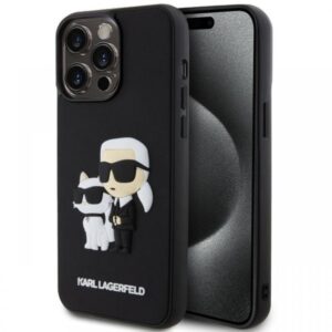 Karl Lagerfeld Husa 3D Rubber Karl & Choupette iPhone 15 Pro Negru Karl Lagerfeld Husa 3D Rubber Karl & Choupette iPhone 15 Pro Negru