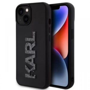 Karl Lagerfeld Husa 3D Rubber Glitter Logo Karl iPhone 15 Negru Karl Lagerfeld Husa 3D Rubber Glitter Logo Karl iPhone 15 Negru