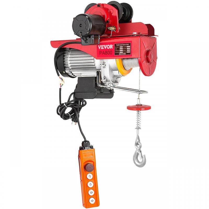 Electropalan cu carucior Vevor 1300 W, capacitate 400/800 Kg, 12/6 m/min Electropalan cu carucior Vevor 1300 W, capacitate 400/800 Kg, 12/6 m/min