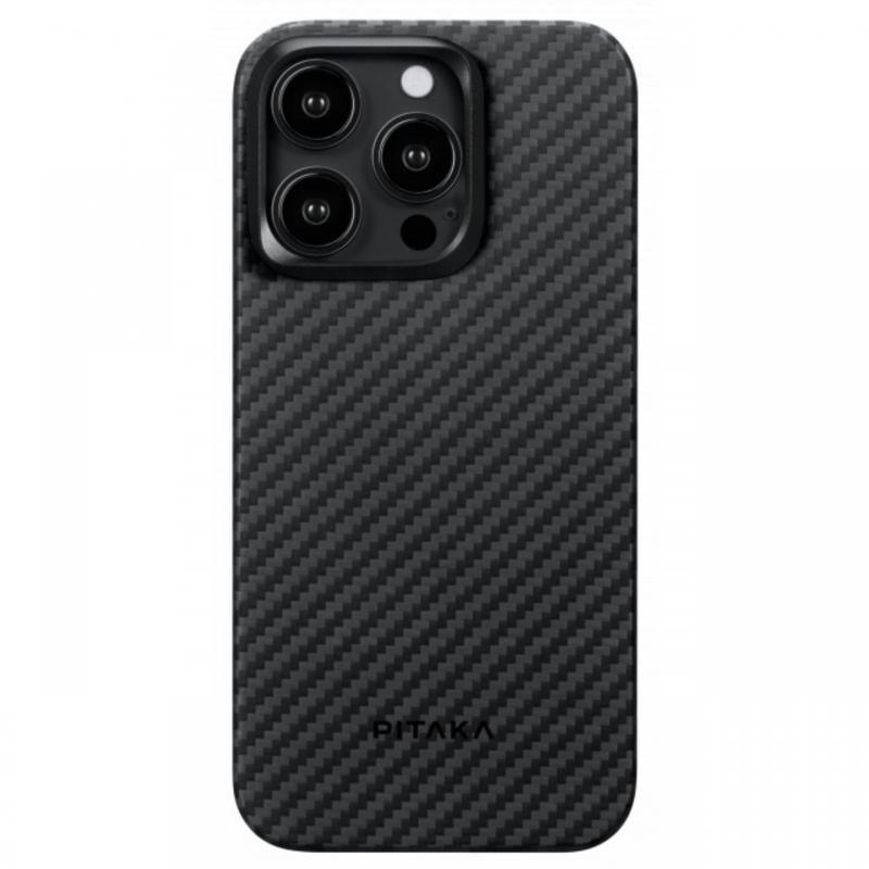 Pitaka Husa MagEZ 4 Aramida 1500D iPhone 15 Pro, MagSafe Negru / Gri Pitaka Husa MagEZ 4 Aramida 1500D iPhone 15 Pro, MagSafe Negru / Gri