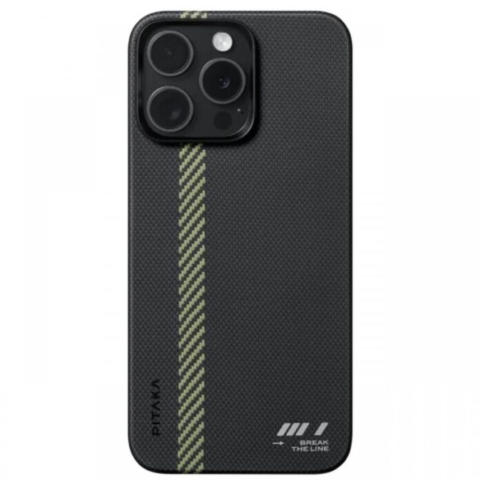 Pitaka Husa MagEZ 4 Aramida iPhone 15 Pro, MagSafe, Break The Line