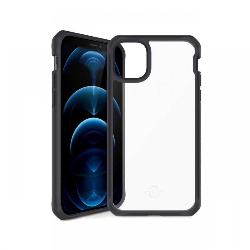 Husa iPhone 12 Pro Max IT Skins Hybrid Solid Plain Black & Transparent Husa iPhone 12 Pro Max IT Skins Hybrid Solid Plain Black & Transparent