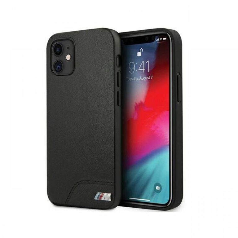 Husa iPhone 12 Mini BMW Smooth PU Negru