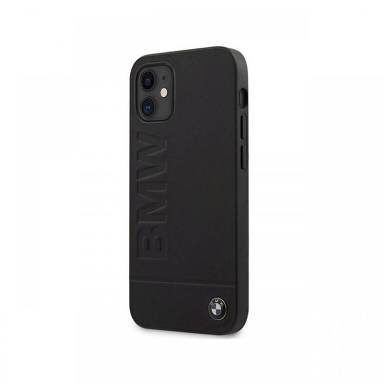 Husa iPhone 12 Mini BMW Signature Logo Imprint Negru